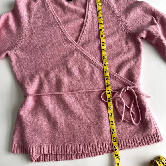 Vertigo Y2K Wool Angora Cashmere blend Wrap Cardigan Sweater  Size L Pink - Picture 14 of 15